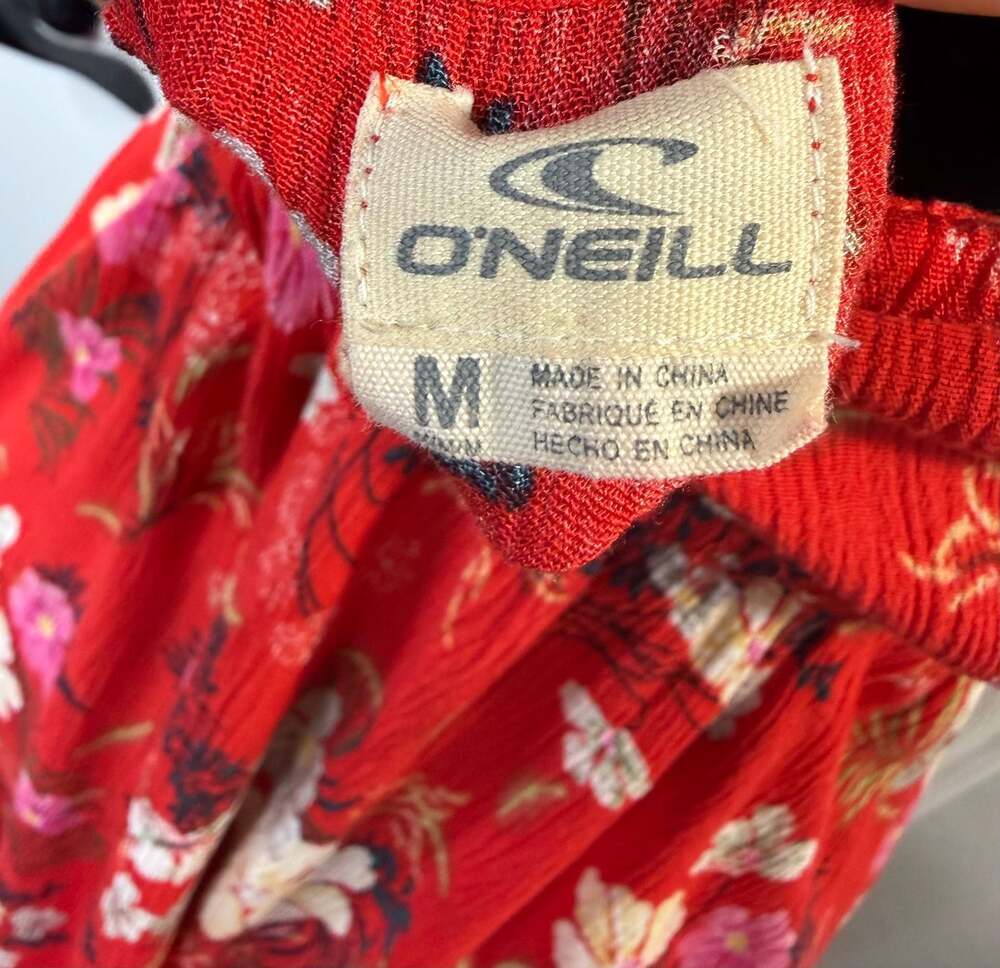 O'Neill Red Floral Cowl Neck Mini Dress Size M - Picture 2 of 6